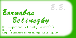 barnabas belinszky business card